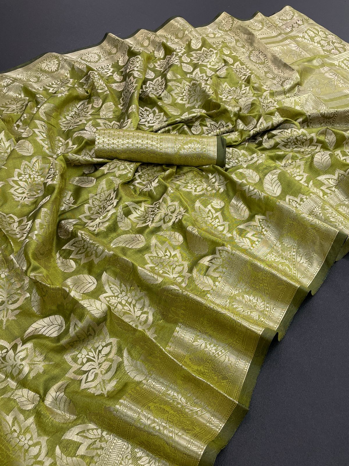 Aab Kanchivaram Organza Patti Non Catalog Sarees